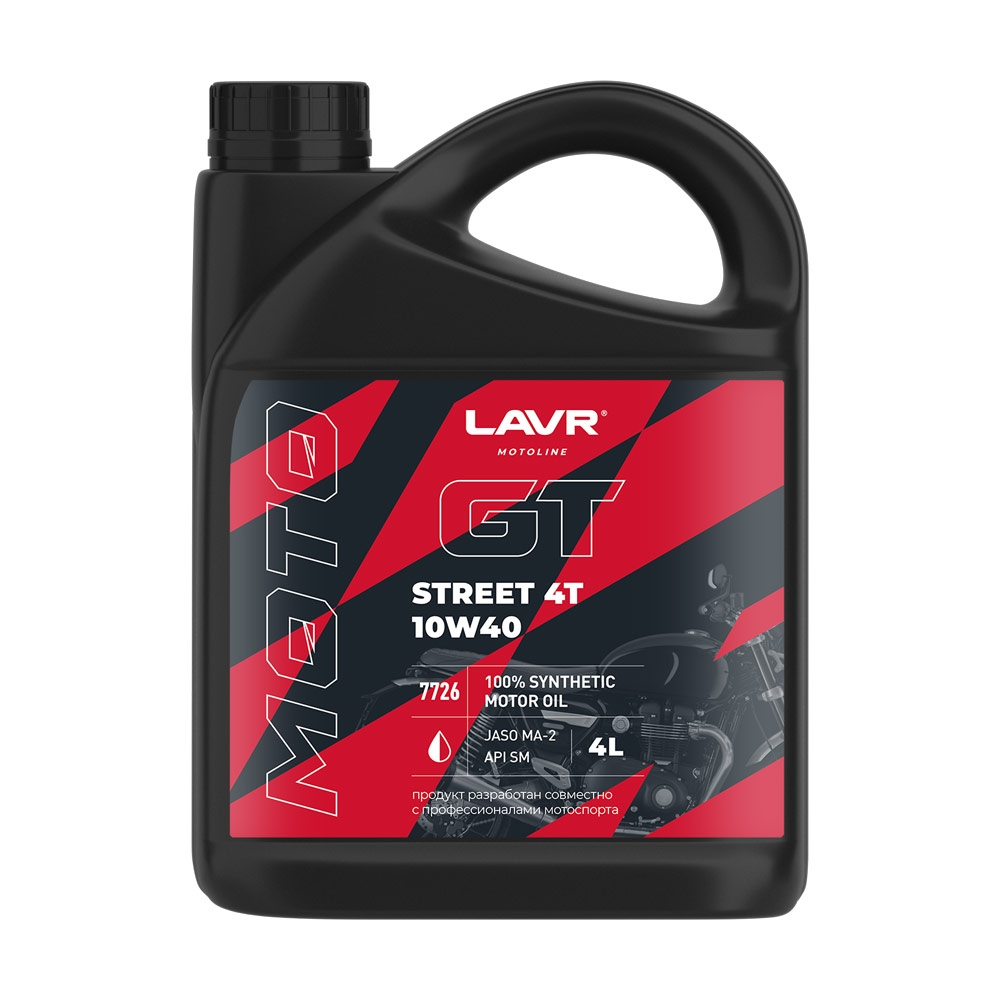 Масло моторное синтетическое LAVR GT STREET 4T 10W-40 4L