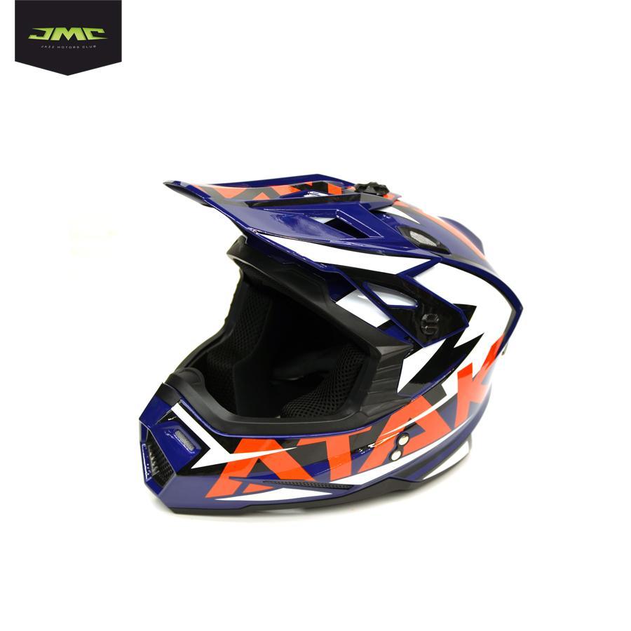 Шлем (кроссовый) Ataki JK801 Rampage синий/красный глянцевый