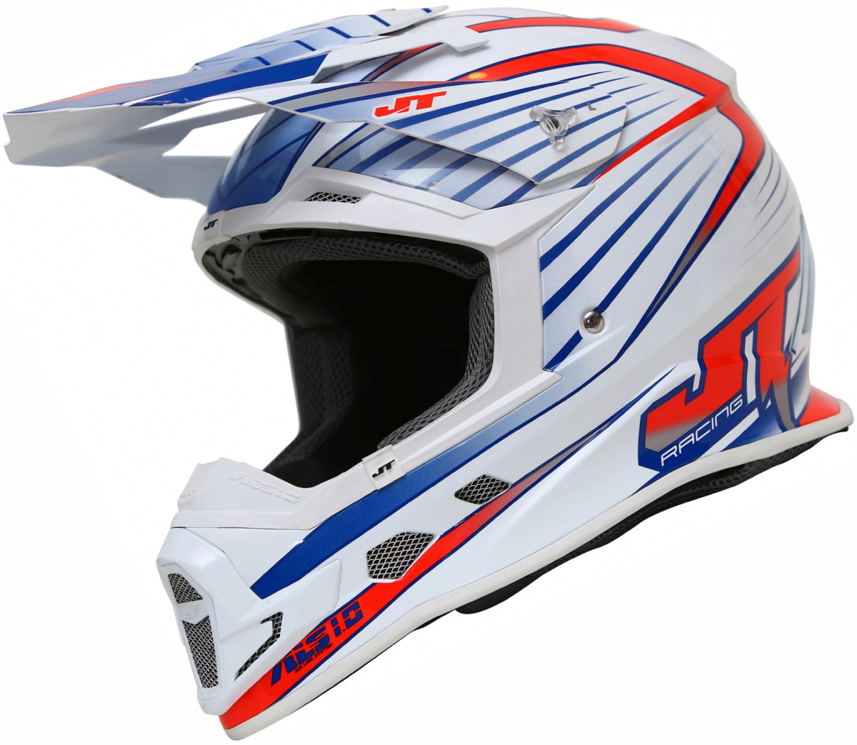 Шлем кросс JT Racing ALS 1.0 white/red/blue